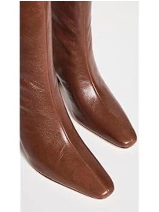 TORY BURCH Authentic New Banana Tall Boots Size 5.5 M Brown Leather, New in Box - Picture 4 of 11